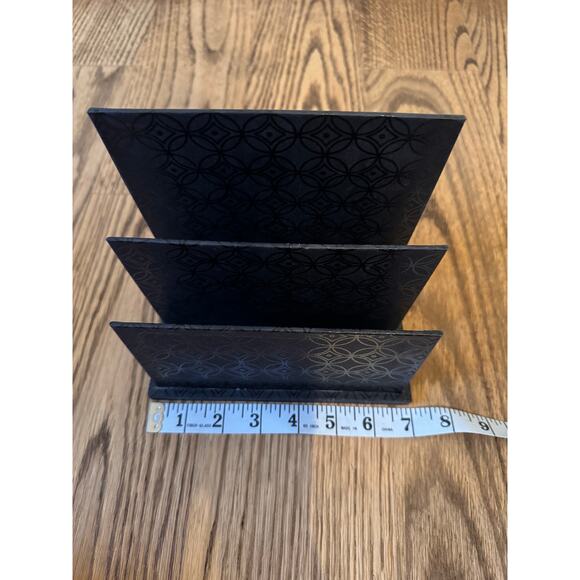 Black 2 Compartment Desk Letter Organizer - Picture 7 of 8